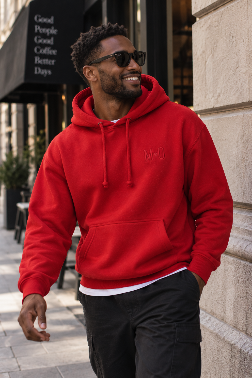 MO Living Tonal Embroidered Hoodie