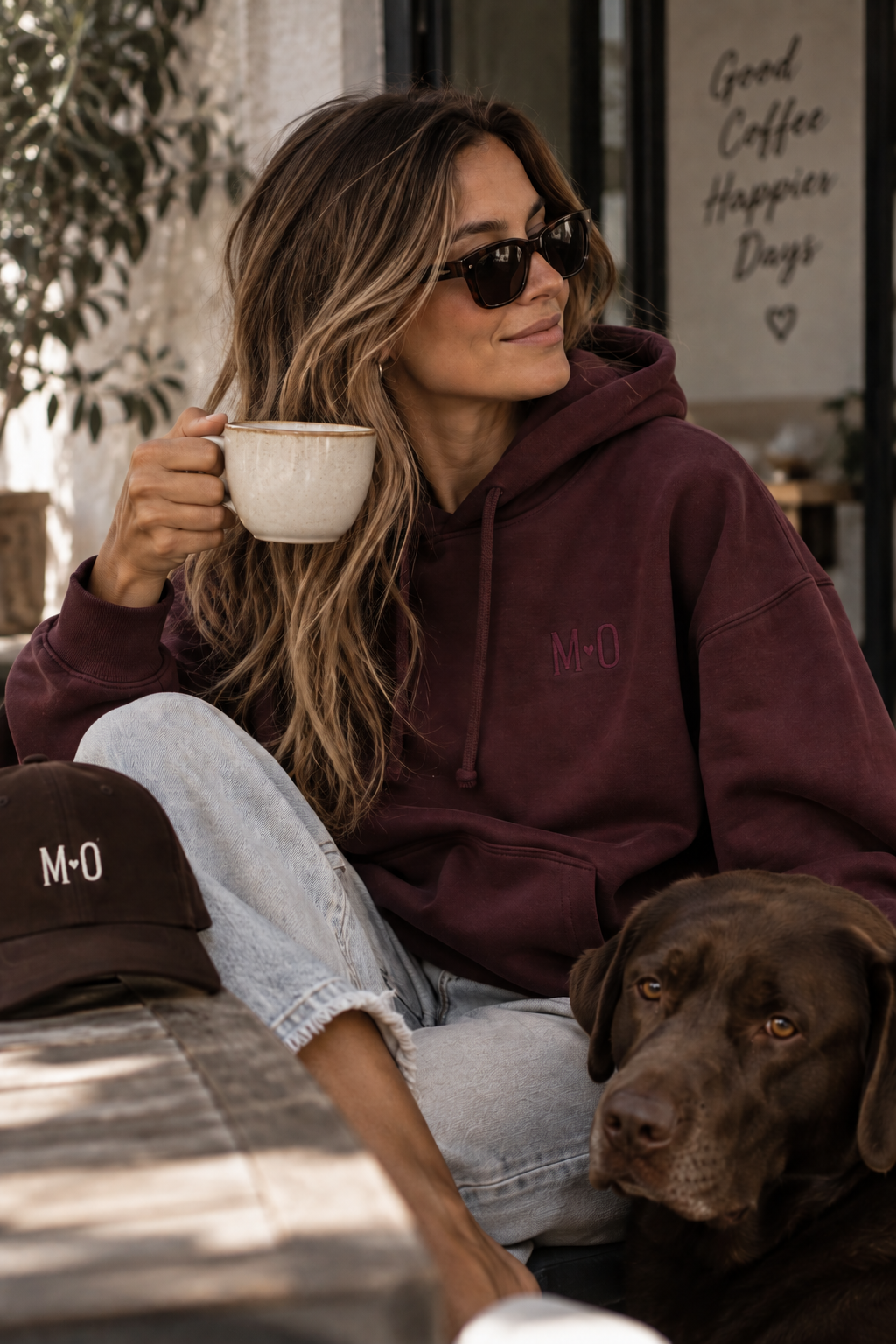 MO Living Tonal Embroidered Hoodie