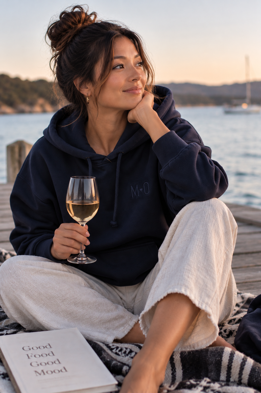 MO Living Tonal Embroidered Hoodie