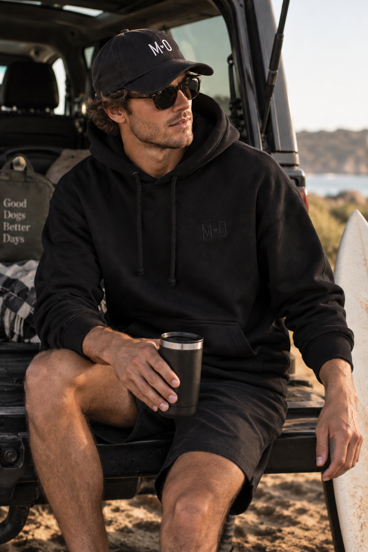 MO Living Tonal Embroidered Hoodie